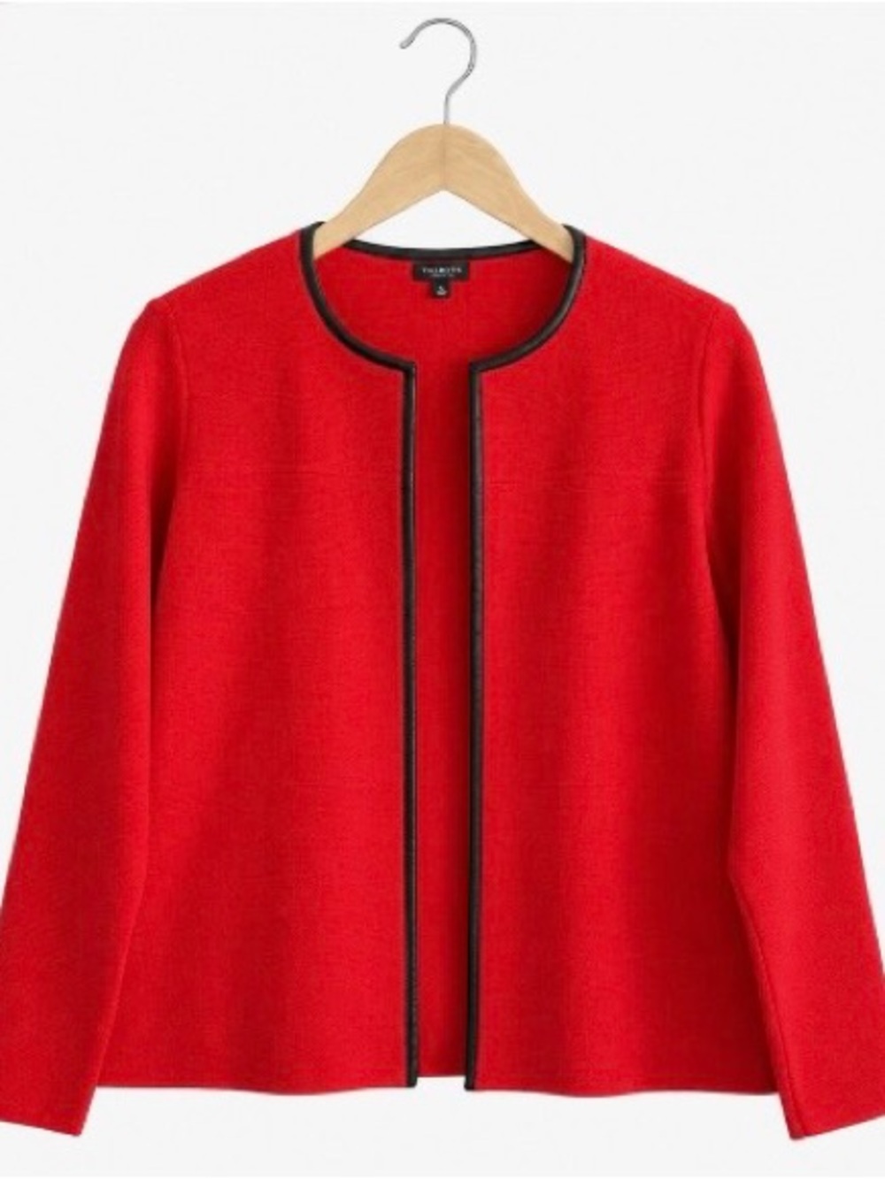 Talbots Red Cotton Blend Sweater Jacket